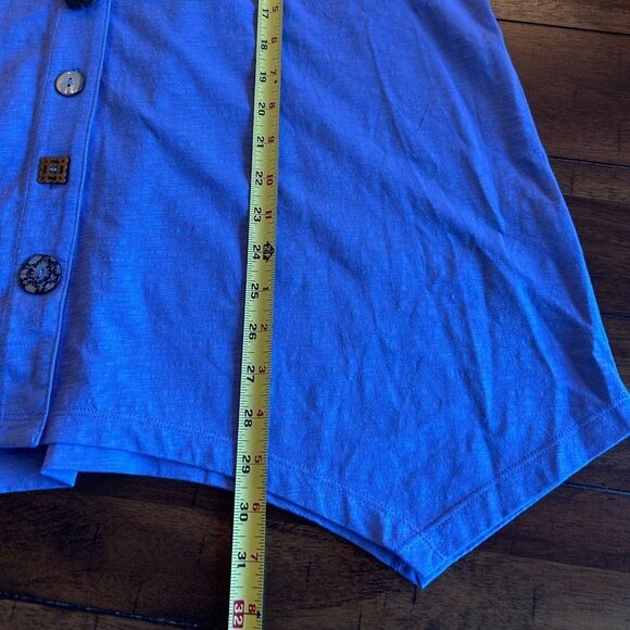 Soft Surroundings Periwinkle Danielle Button Sleeveless Tunic Top Large 2CA06 - Picture 8 of 11